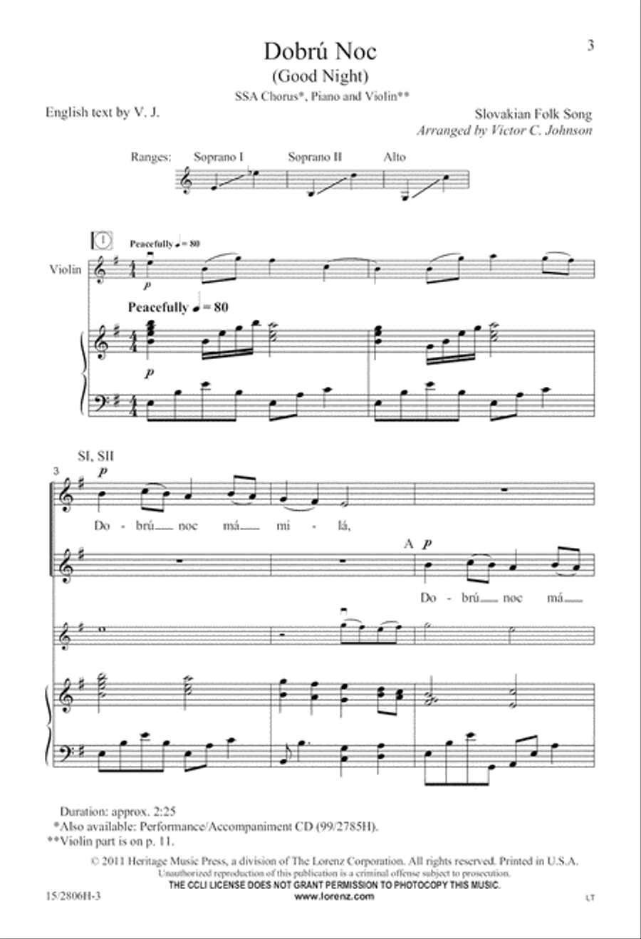 Dobrú Noc (Good Night) Dobrú Noc (Good Night) SSA scores gallery preview page 4