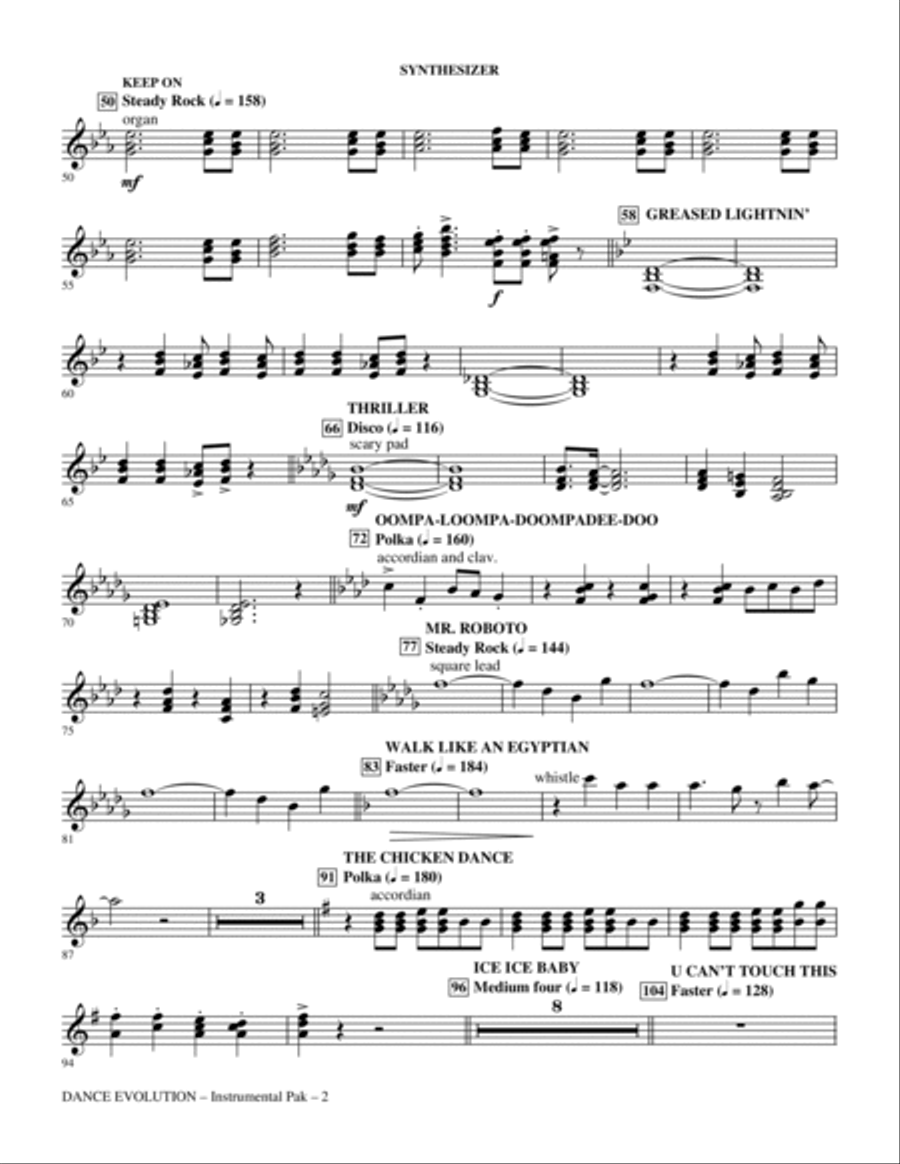 Dance Evolution (Medley) - Synthesizer Choir scores gallery preview page 2