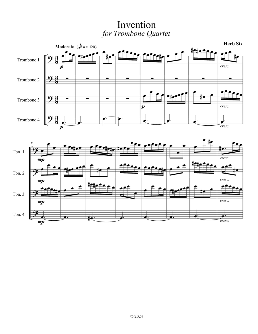 Invention Invention Brass Quartet scores gallery preview page 1
