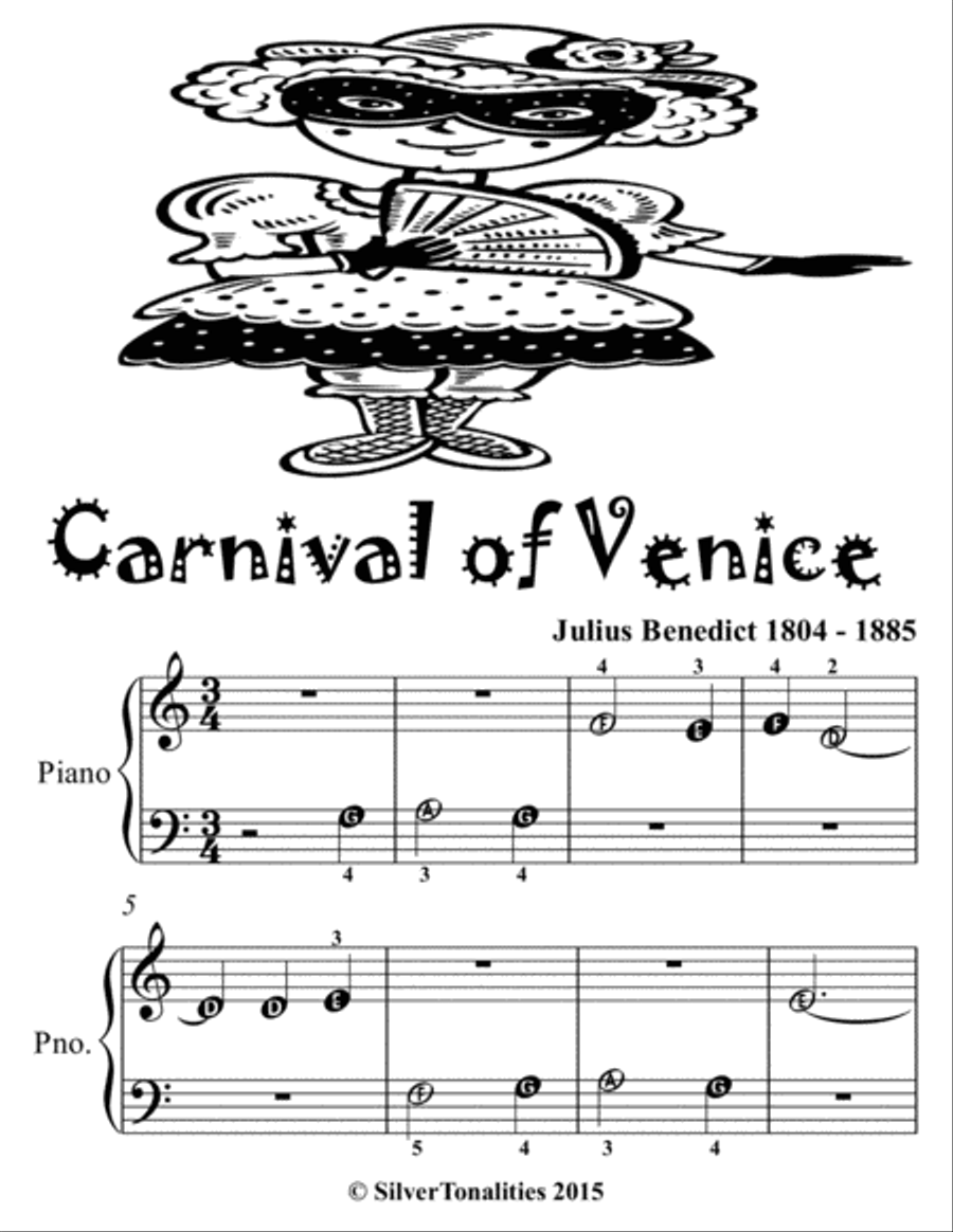 Carnival of Venice Beginner Piano Sheet Music 2nd Edition Easy Piano scores gallery preview page 2