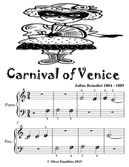 Carnival of Venice Beginner Piano Sheet Music 2nd Edition
