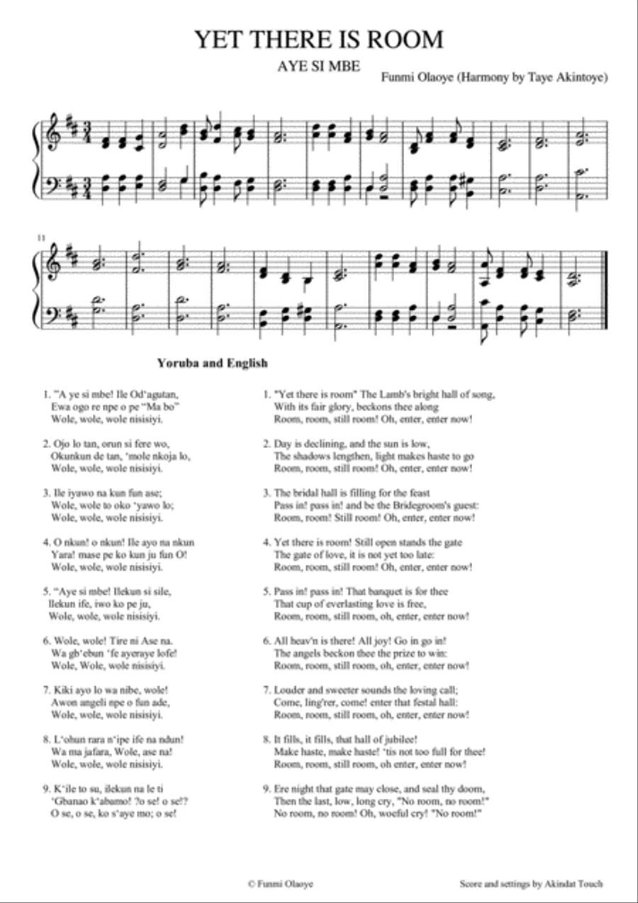 Yet there is room Choir scores gallery preview page 1
