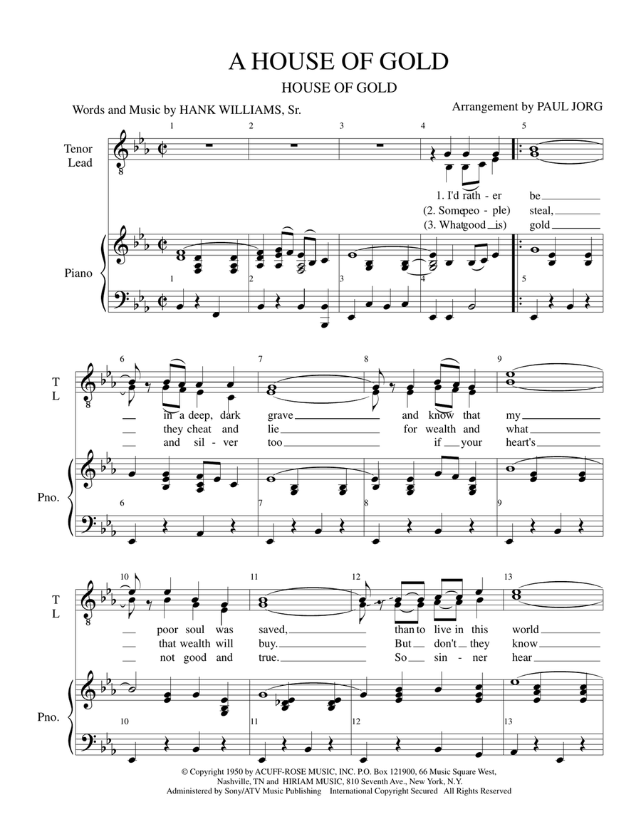 House Of Gold Easy Piano scores gallery preview page 1