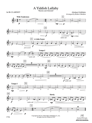 A Yiddish Lullaby: 1st B-flat Clarinet