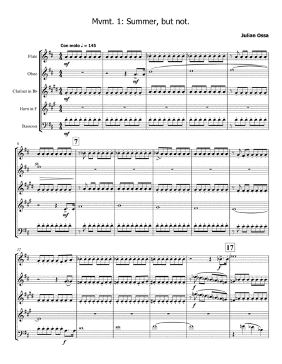 Scenic Pastures of Suburbia - Woodwind Quintet Woodwind Quintet scores gallery preview page 2