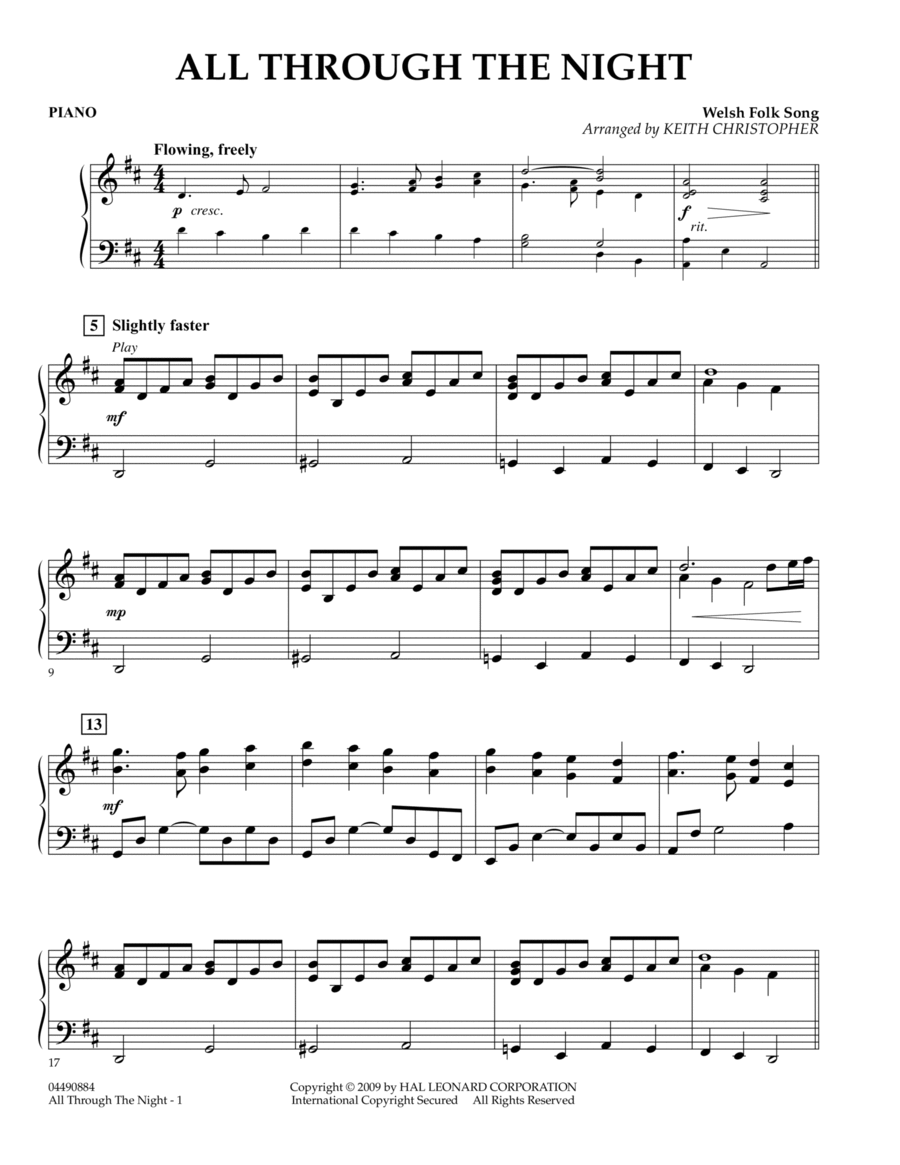 All Through The Night - Piano Piano scores gallery preview page 1