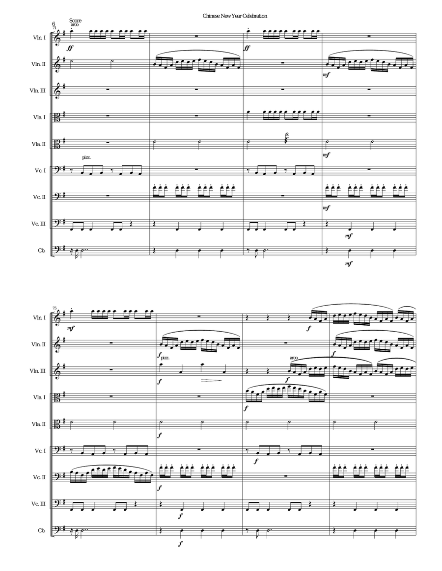 Chinese New Year Celebration for string orchestra String Orchestra scores gallery preview page 6
