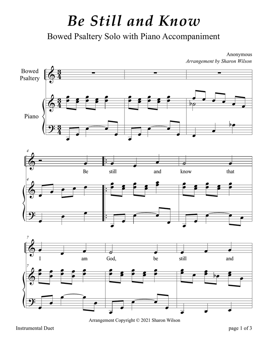 Hymns and Choruses (A Collection of 10 Easy Bowed Psaltery Solos with Piano Accompaniment) Zither scores gallery preview page 6