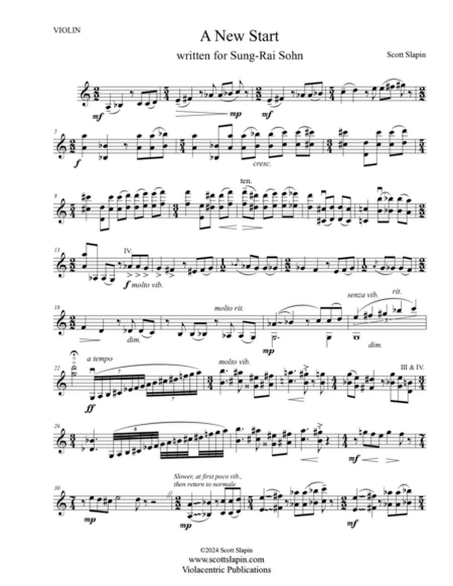 Two Pieces for Solo Violin by Scott Slapin