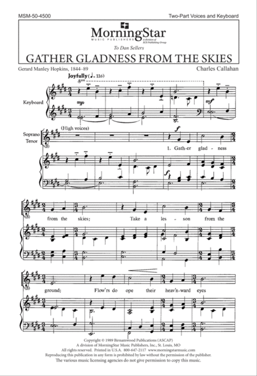 Gather Gladness from the Skies 2-Part scores gallery preview page 2