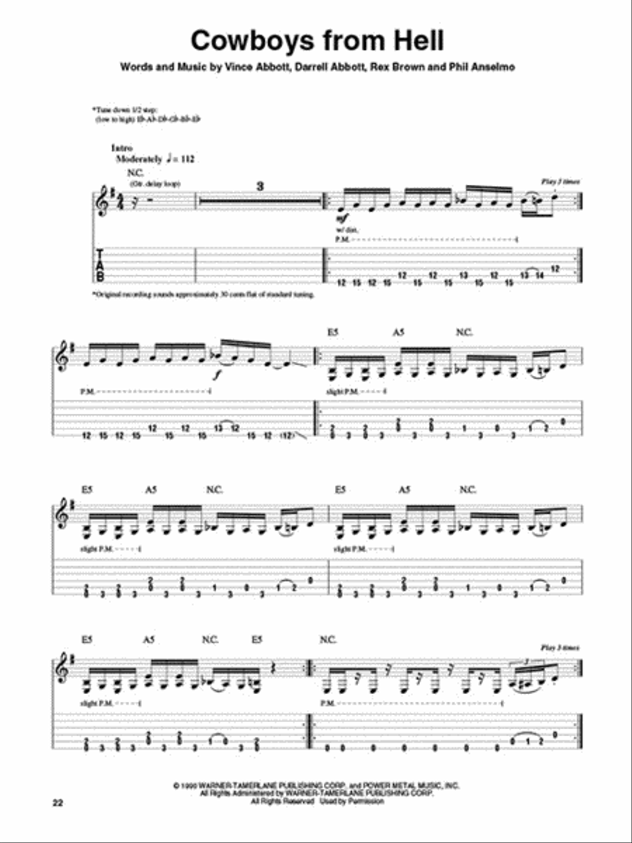 Pantera Electric Guitar scores gallery preview page 5