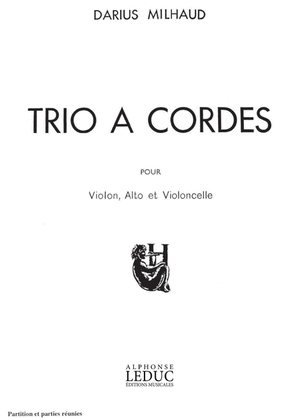 Book cover for Darius Milhaud: Trio a Cordes No.1, Op.274