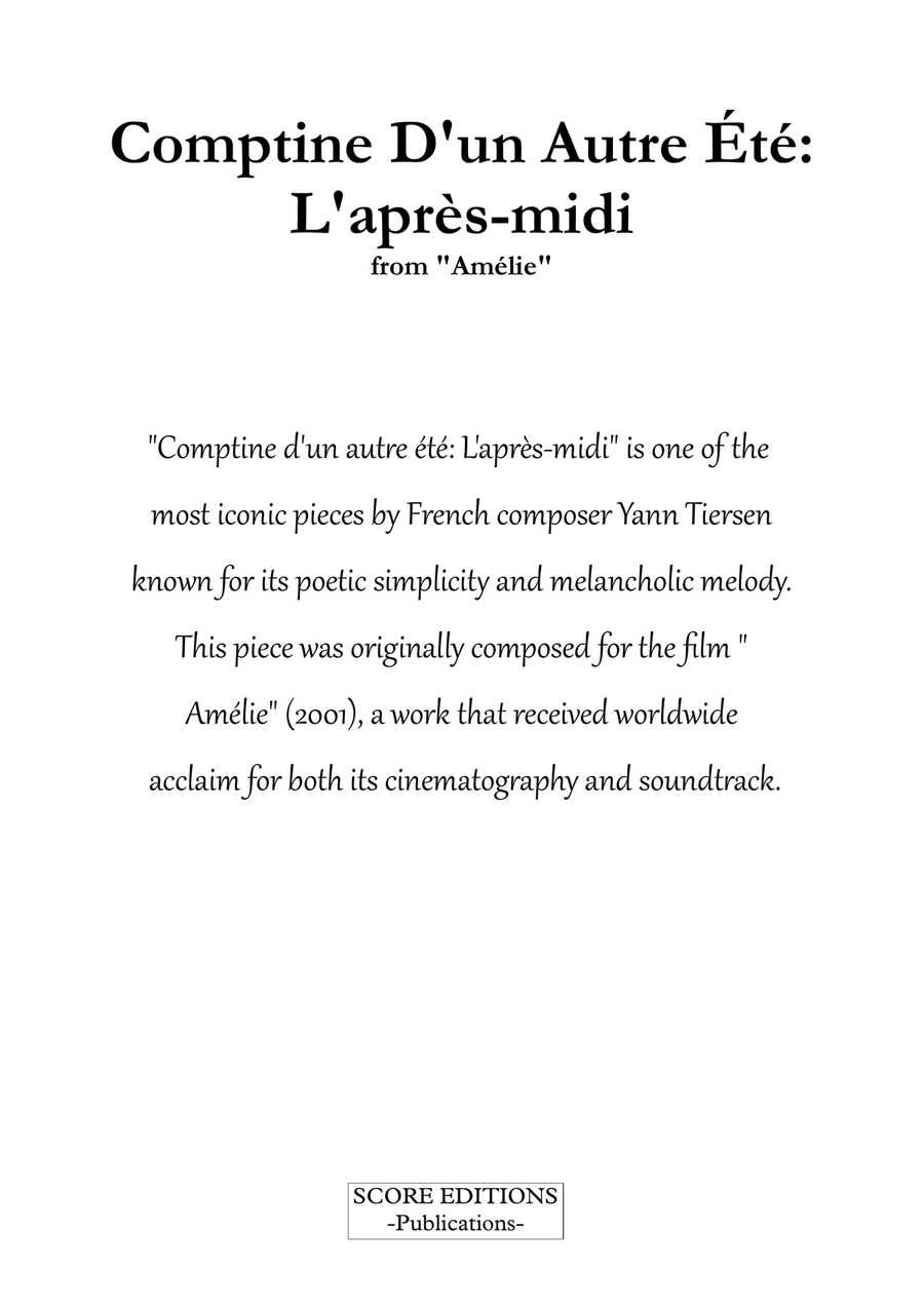 Comptine D'un Autre Été: L'après-Midi Chamber Music scores gallery preview page 3