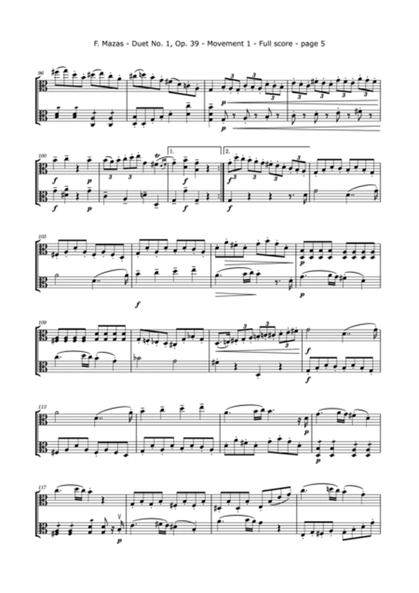 Mazas, F. Duo No. 1, Op. 39 Arranged for Two Violas image number null