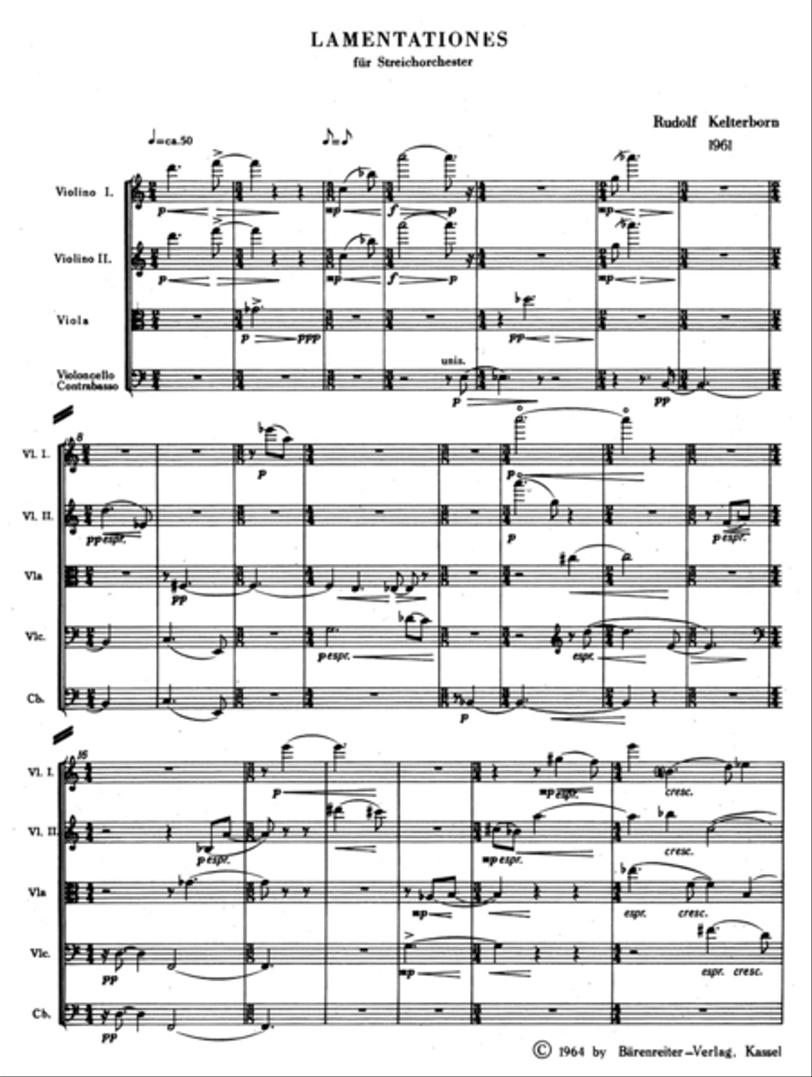 Lamentationes für Streicher (1961) String Orchestra scores gallery preview page 2