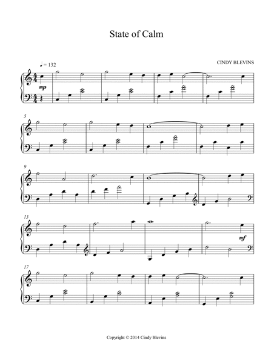 State of Calm, original solo for Lever or Pedal Harp State of Calm, original solo for Lever or Pedal Harp Pedal Harp scores gallery preview page 2