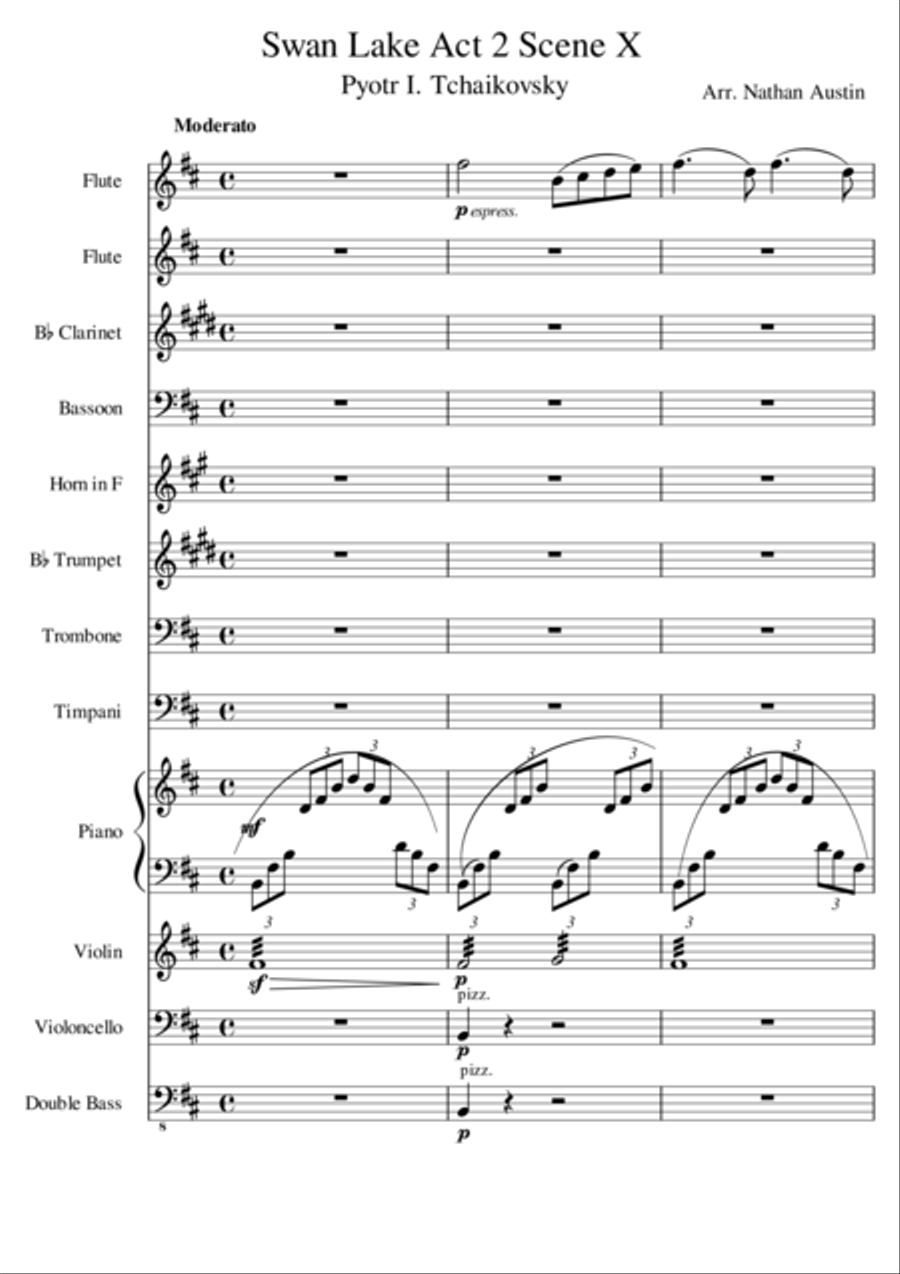 Swan Lake - Act 2, Scene X Concert Band scores gallery preview page 1