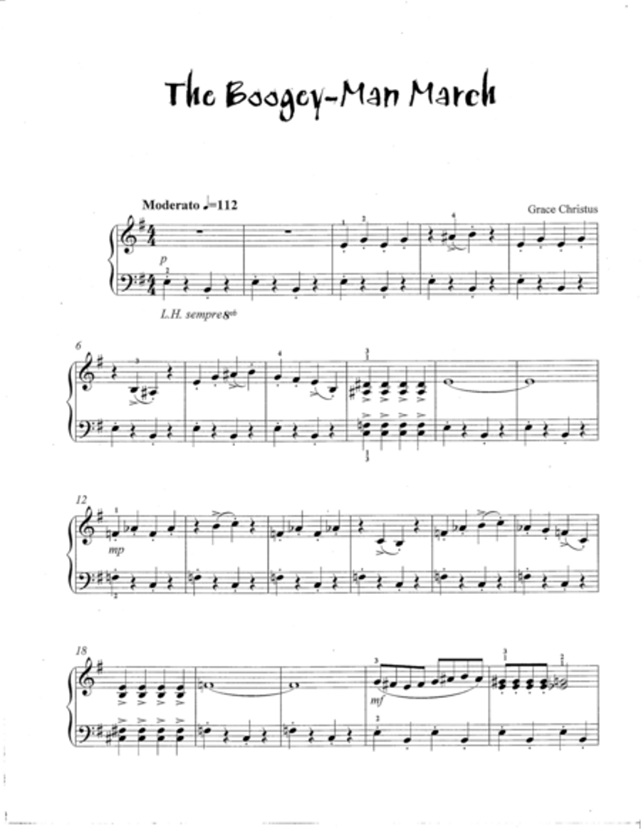 Boogey Man March Piano Solo scores gallery preview page 1