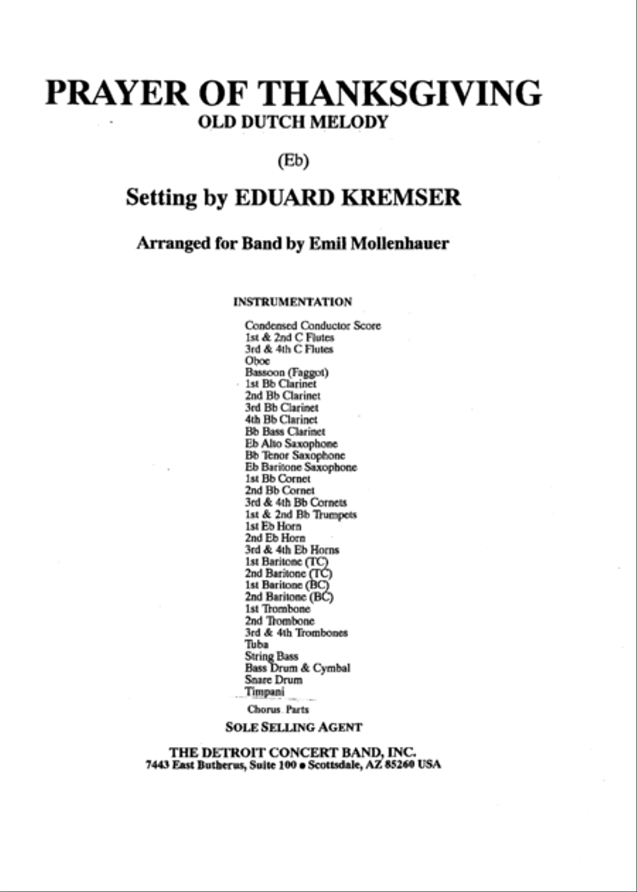 Prayer of Thanksgiving Concert Band scores gallery preview page 2