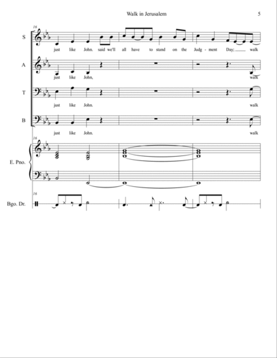 Walk in Jerusalem Walk in Jerusalem 4-Part scores gallery preview page 5