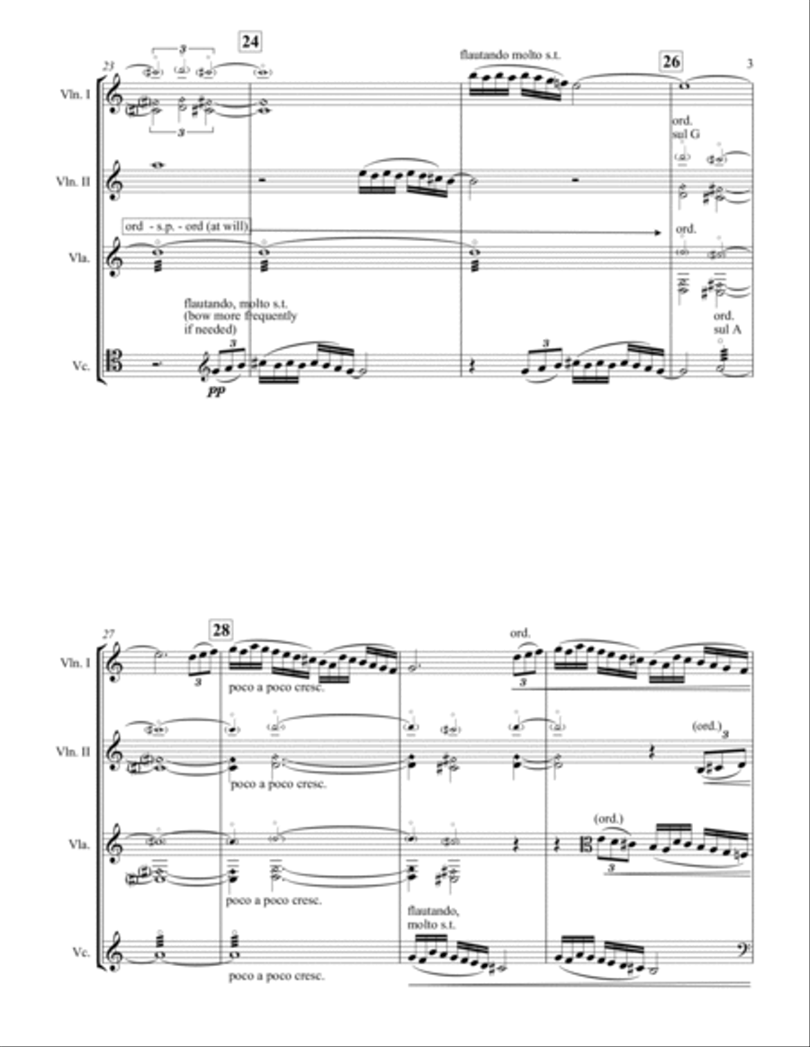 Cathedral of Light (for string quartet) String Quartet scores gallery preview page 6