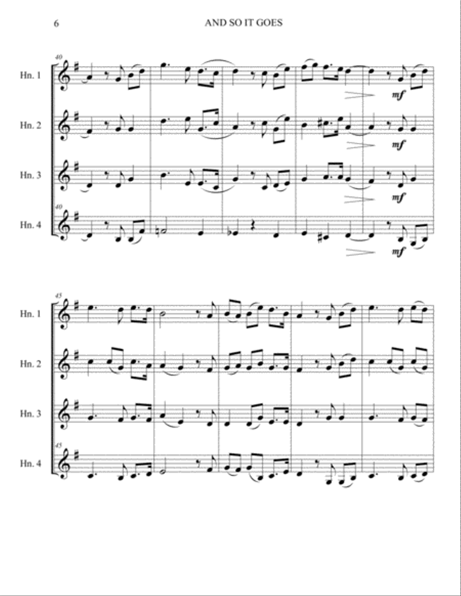 And So It Goes Brass Ensemble scores gallery preview page 6