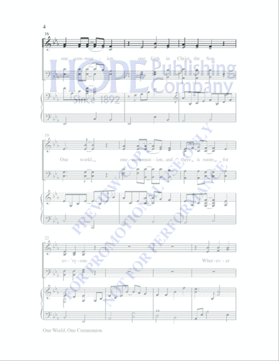 One World, One Communion 4-Part scores gallery preview page 4