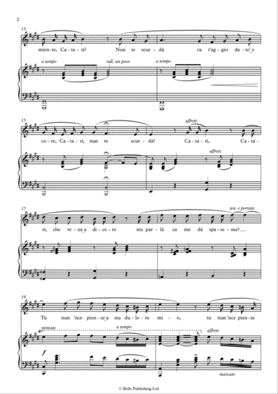 Core 'ngrato (E Major) Core 'ngrato (E Major) Voice Solo scores gallery preview page 2