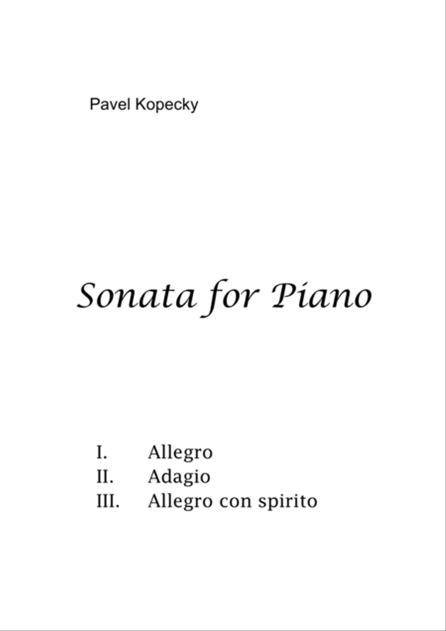 SONATA for Piano Piano Solo scores gallery preview page 1