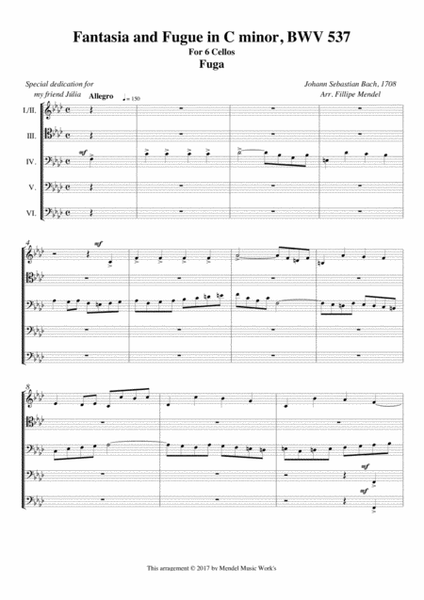 Fantasia and Fugue in C minor, BWV 537 (Fuga) image number null