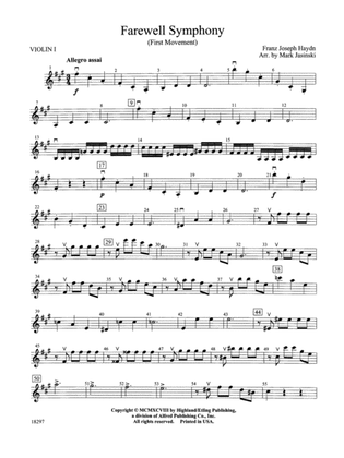Book cover for Farewell Symphony, 1st Movement: 1st Violin
