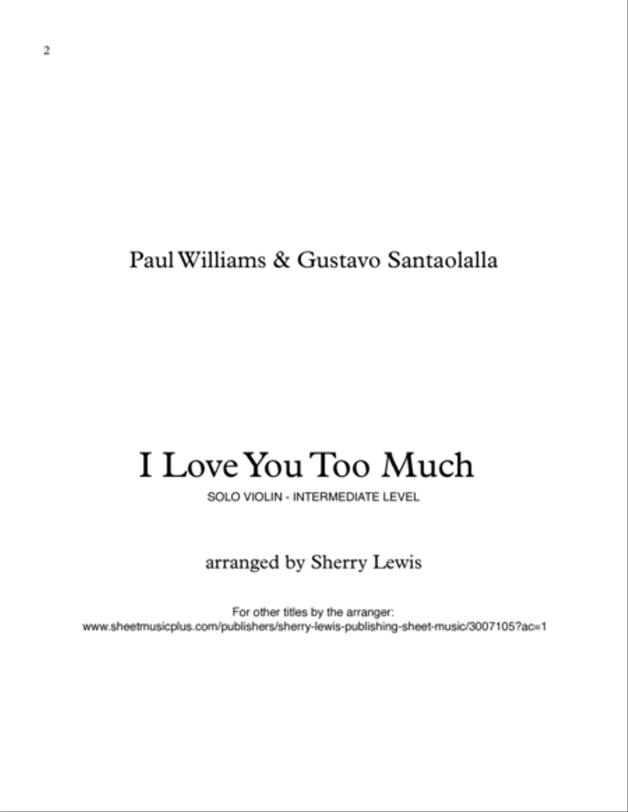 I Love You Too Much Violin Solo scores gallery preview page 2
