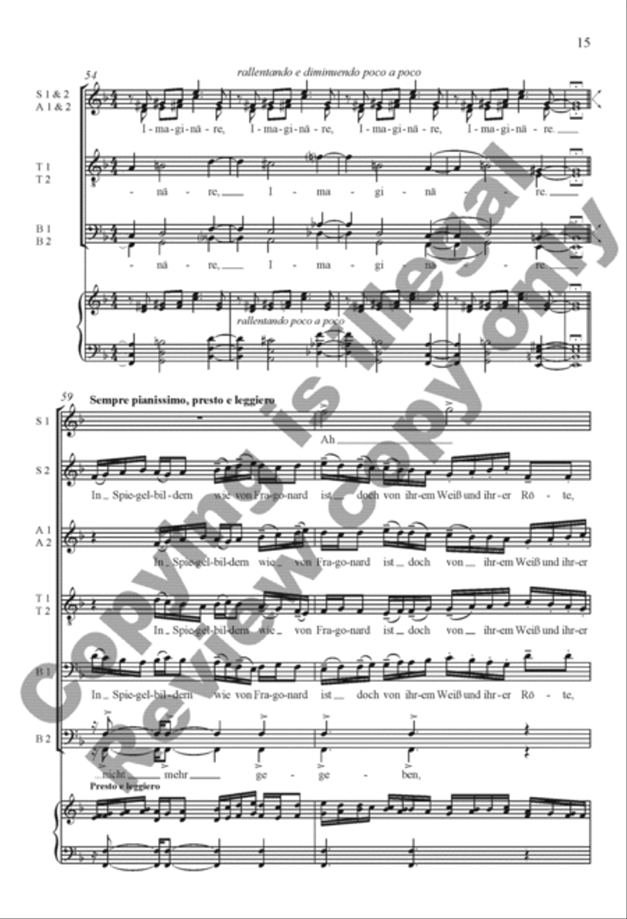 Rilke Songs: 3. Die Flamingos Divisi scores gallery preview page 14