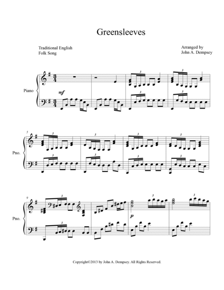 Greensleeves (Piano Solo) image number null