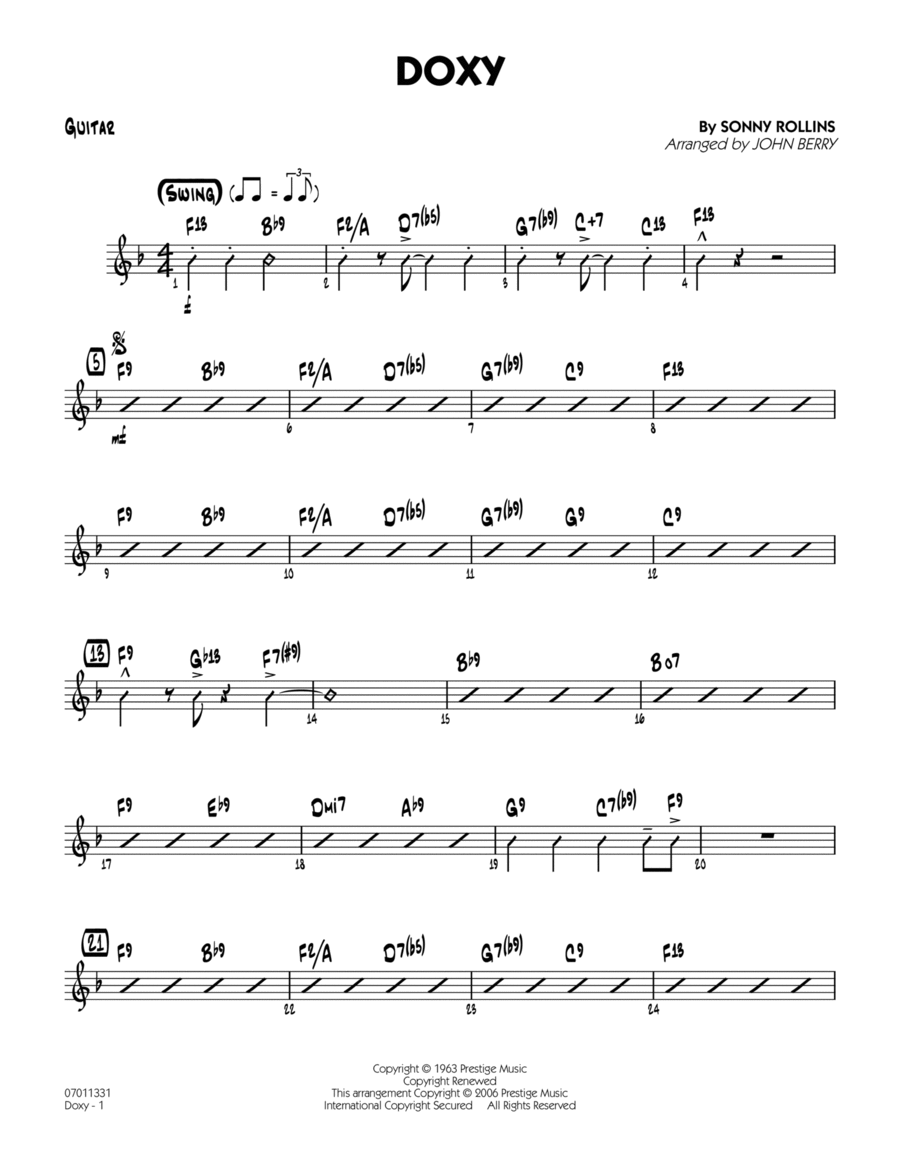 Doxy - Guitar Jazz Ensemble scores gallery preview page 1