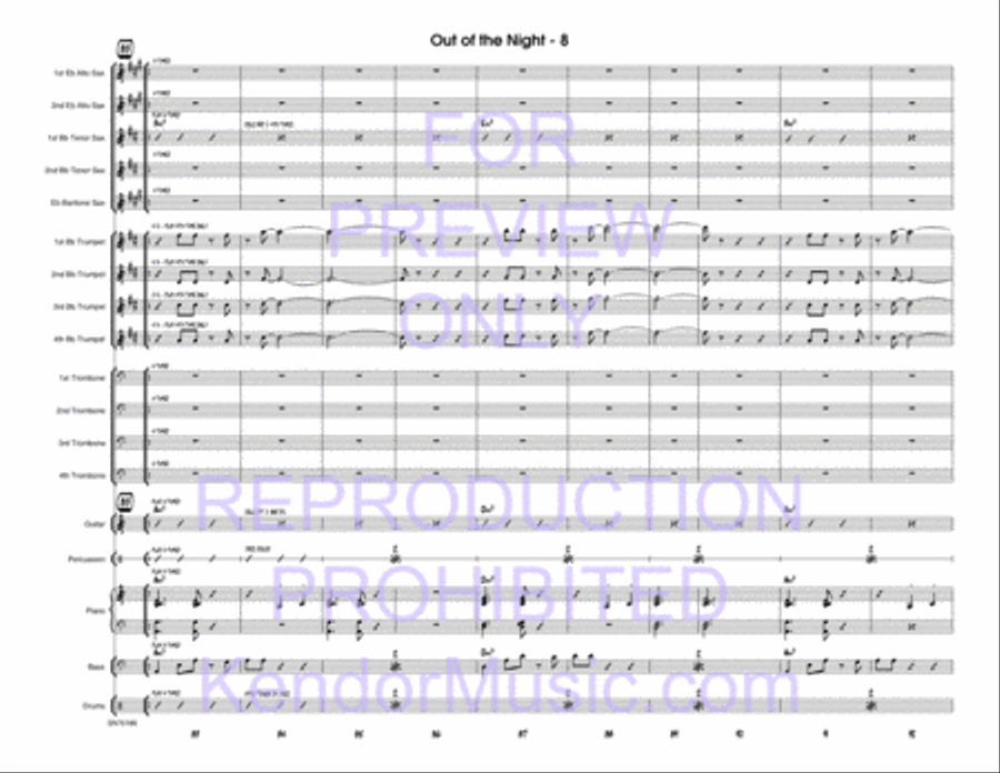 Out Of The Night (Dark Orchid) (Full Score) Jazz Ensemble scores gallery preview page 9
