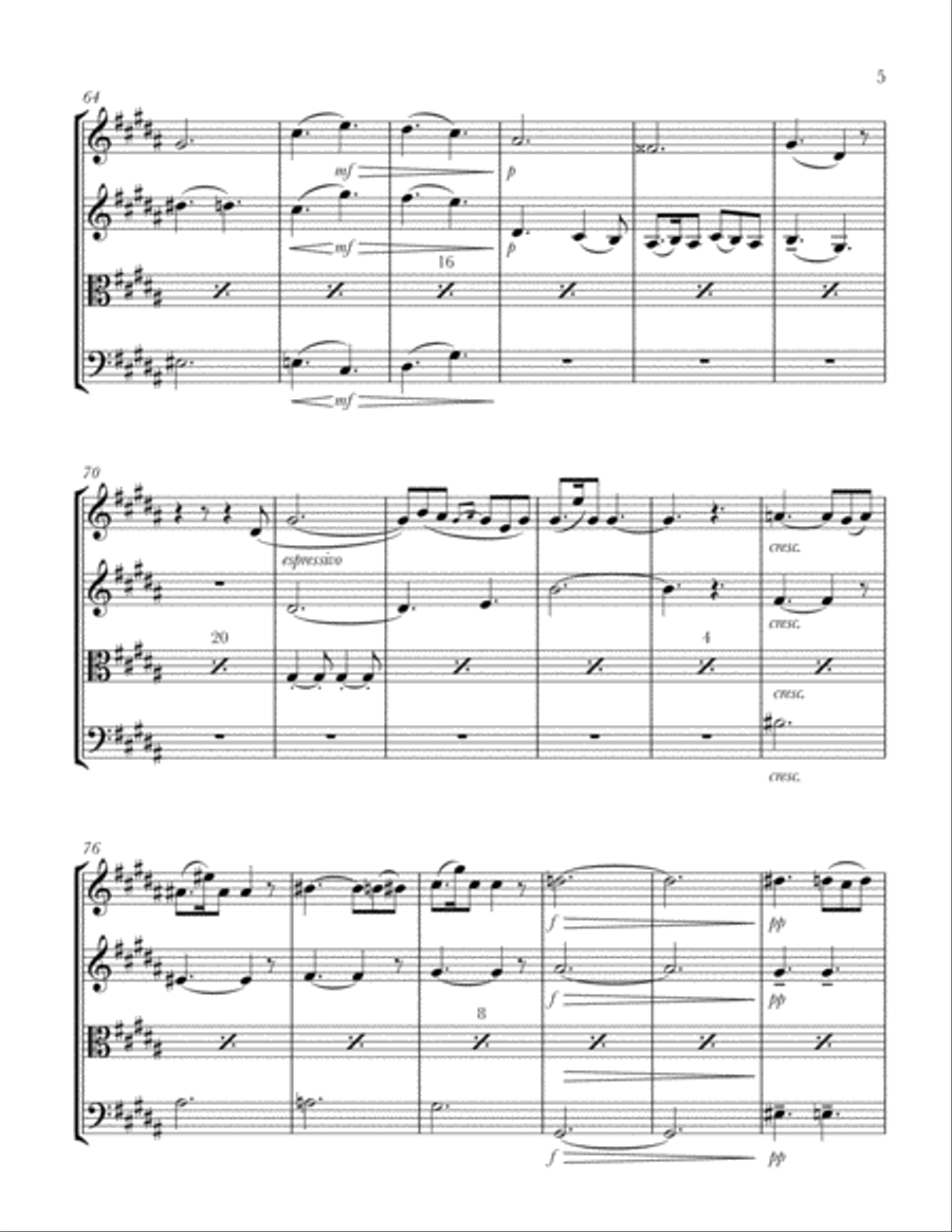 Il Vecchio Castello (The Old Castle) from Pictures at an Exhibition - String Quartet String Quartet scores gallery preview page 5