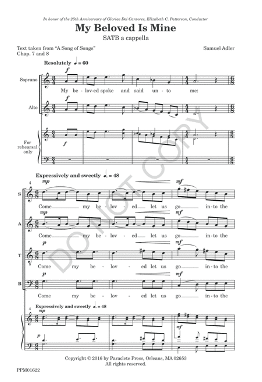 My Beloved Is Mine 4-Part scores gallery preview page 4