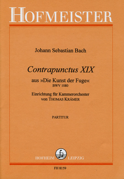 Contrapunctus XIX aus "Die Kunst der Fuge" BWV 1080 / Partitur