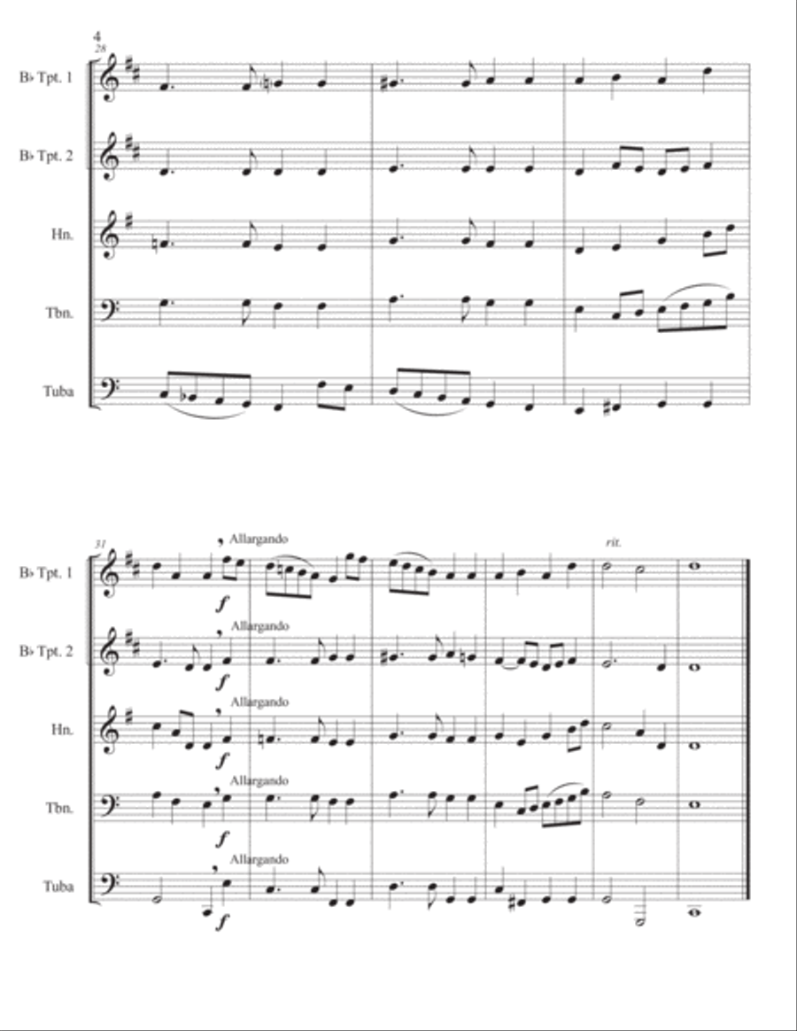 Melita: Reflection on a Familiar Hymn Tune Brass Ensemble scores gallery preview page 5