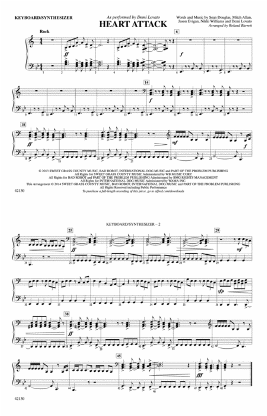 Heart Attack: Piano Accompaniment Piano Accompaniment scores gallery preview page 1