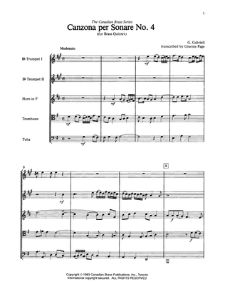 Canzona Per Sonare No. 4 - Full Score