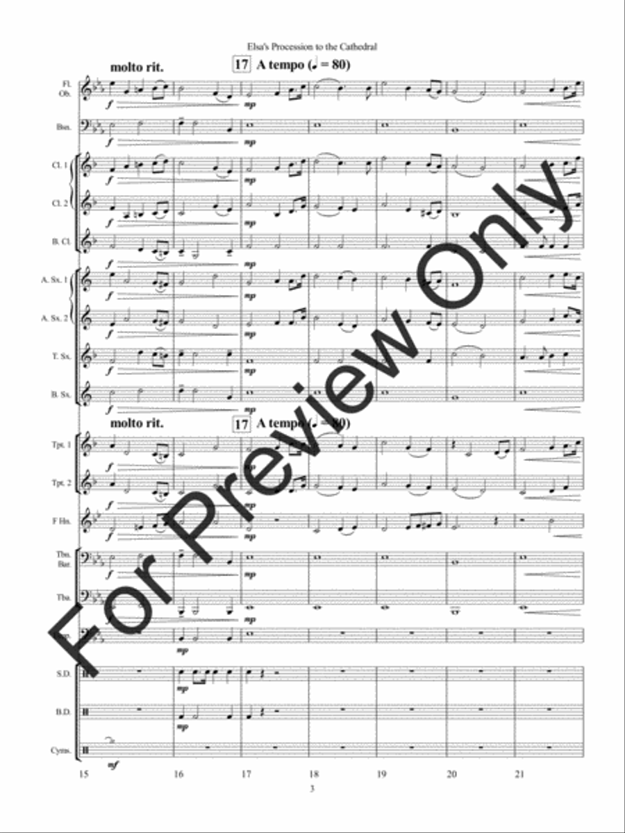 Elsas Procession to the Cathedral (Score) Concert Band scores gallery preview page 7