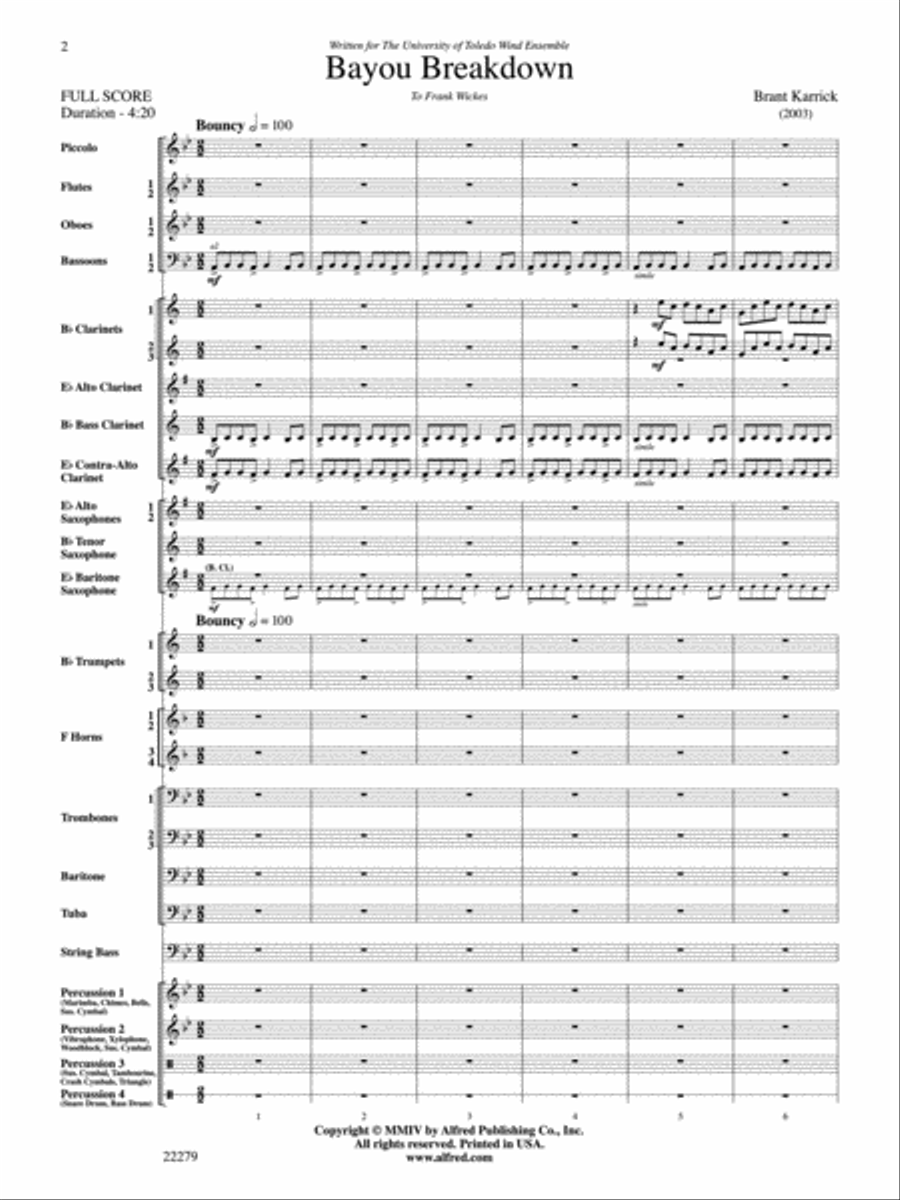 Bayou Breakdown Bayou Breakdown Concert Band scores gallery preview page 2