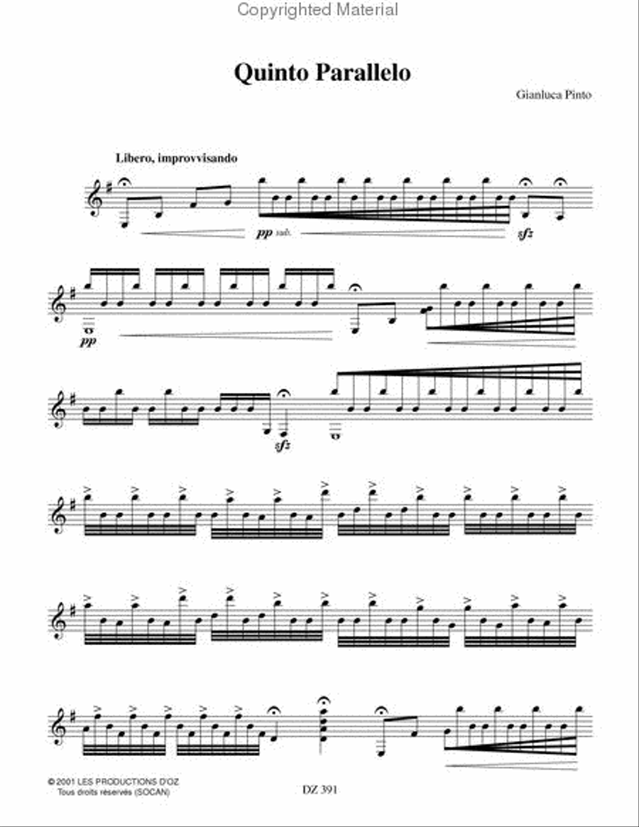 Quinto Parallelo Classical Guitar scores gallery preview page 2