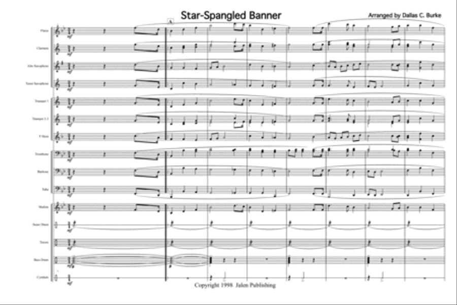 The Star Spangled Banner (Burke) Marching Band scores gallery preview page 2