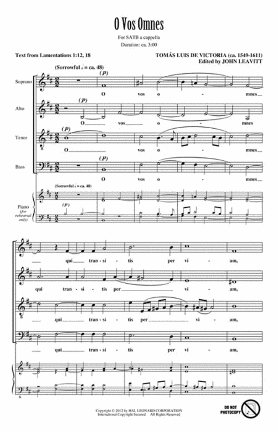 O Vos Omnes 4-Part scores gallery preview page 2