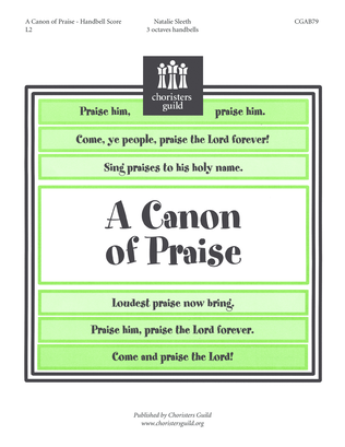 Book cover for A Canon of Praise - Handbell Part