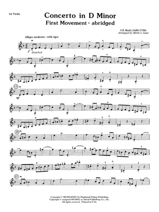 Concerto in D minor: 1st Violin