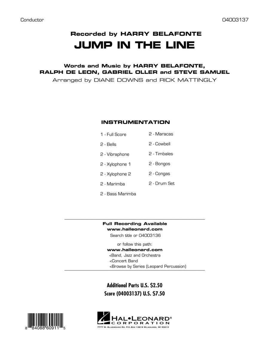 Jump in the Line - Full Score Concert Band scores gallery preview page 1
